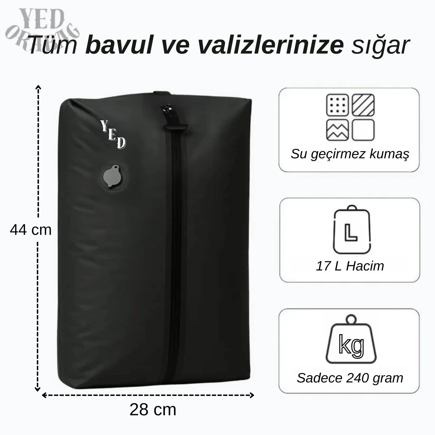 YedoraBag Vakumlu Valiz Düzenleyici